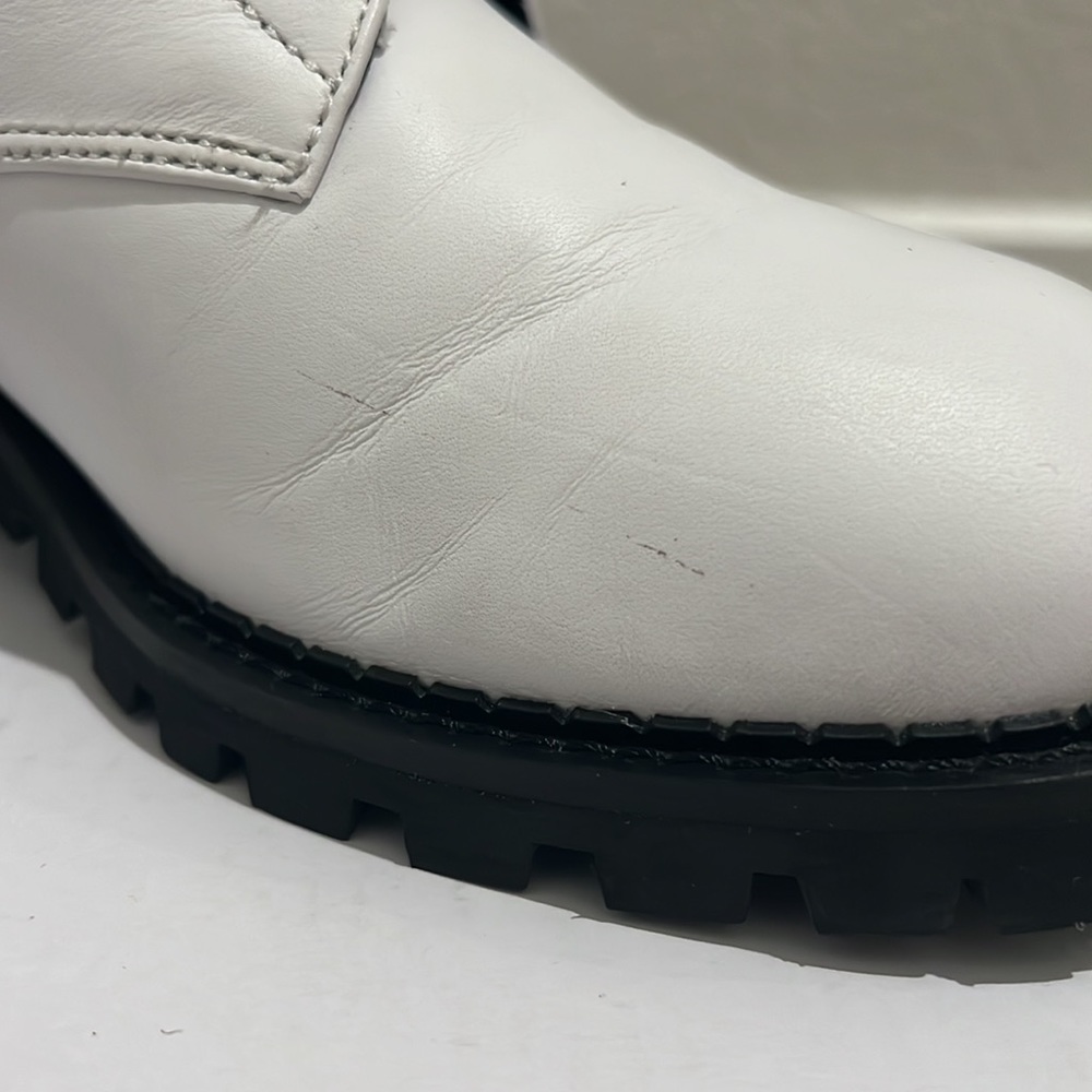 Halston Heritage White Lois Combat Boot - Picture 4 of 7
